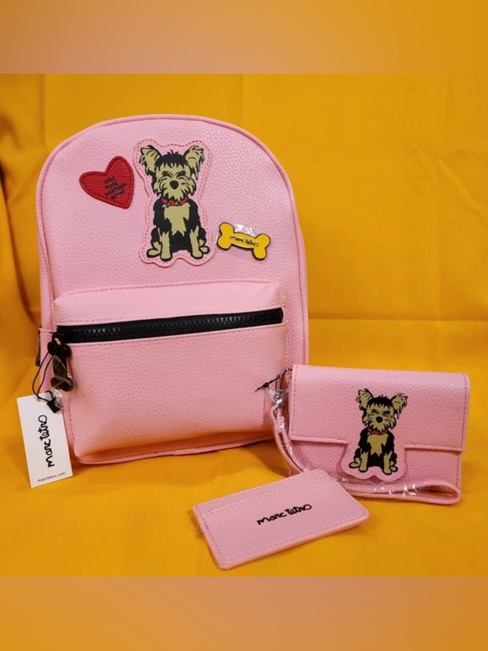Marc Tetro Pink Mini Backpack, Wallet & Cardholder Set